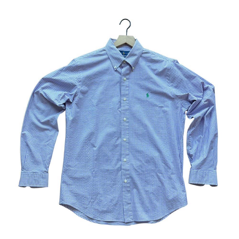Ralph Lauren Classic Fit Purple Gingham Shirt Size M | Green Pony Logo